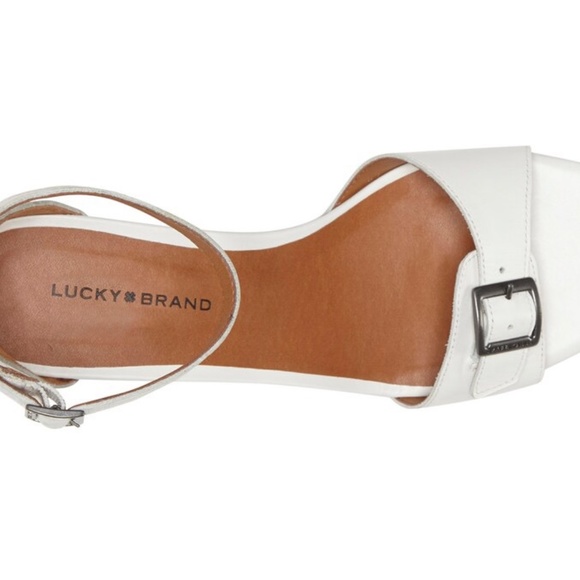 Lucky Brand “Jodella” White Leather Wedge Sandals, Size 8 EUC - Picture 3 of 8